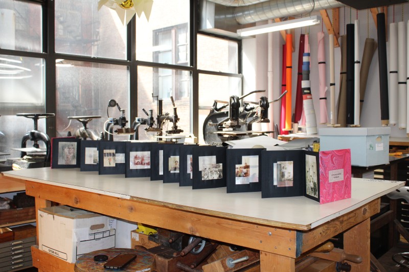 The book expanded on a table at Center for Book Arts
