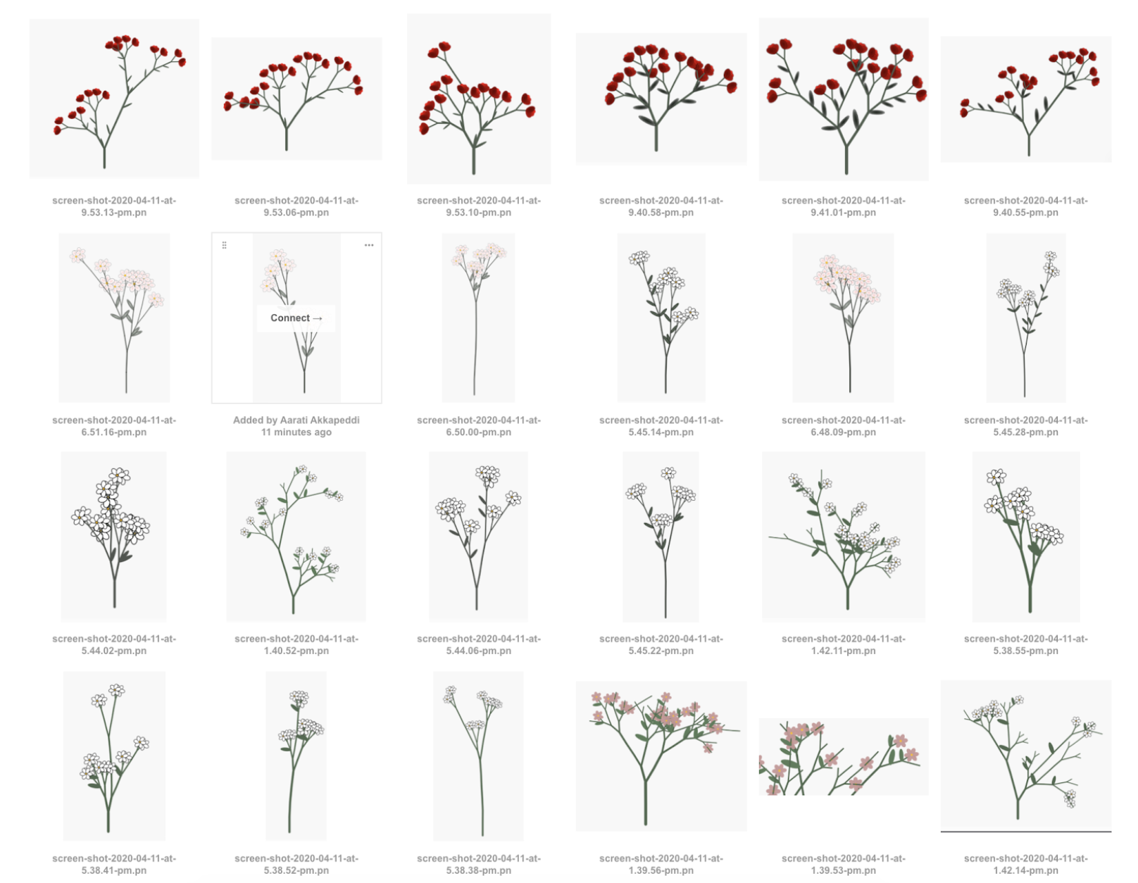 flower generative design iterations sketches