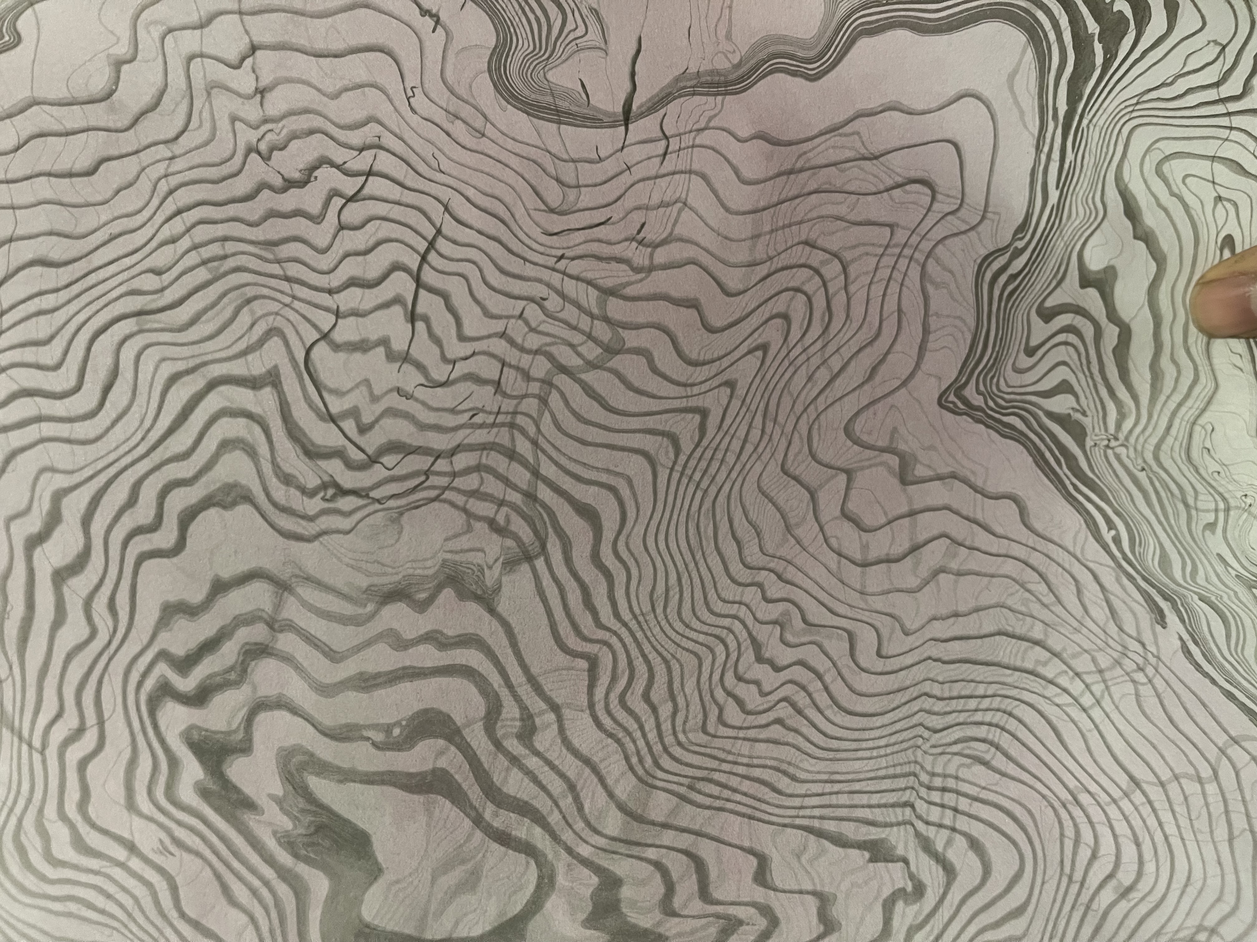 Wood-like patterns made with ink