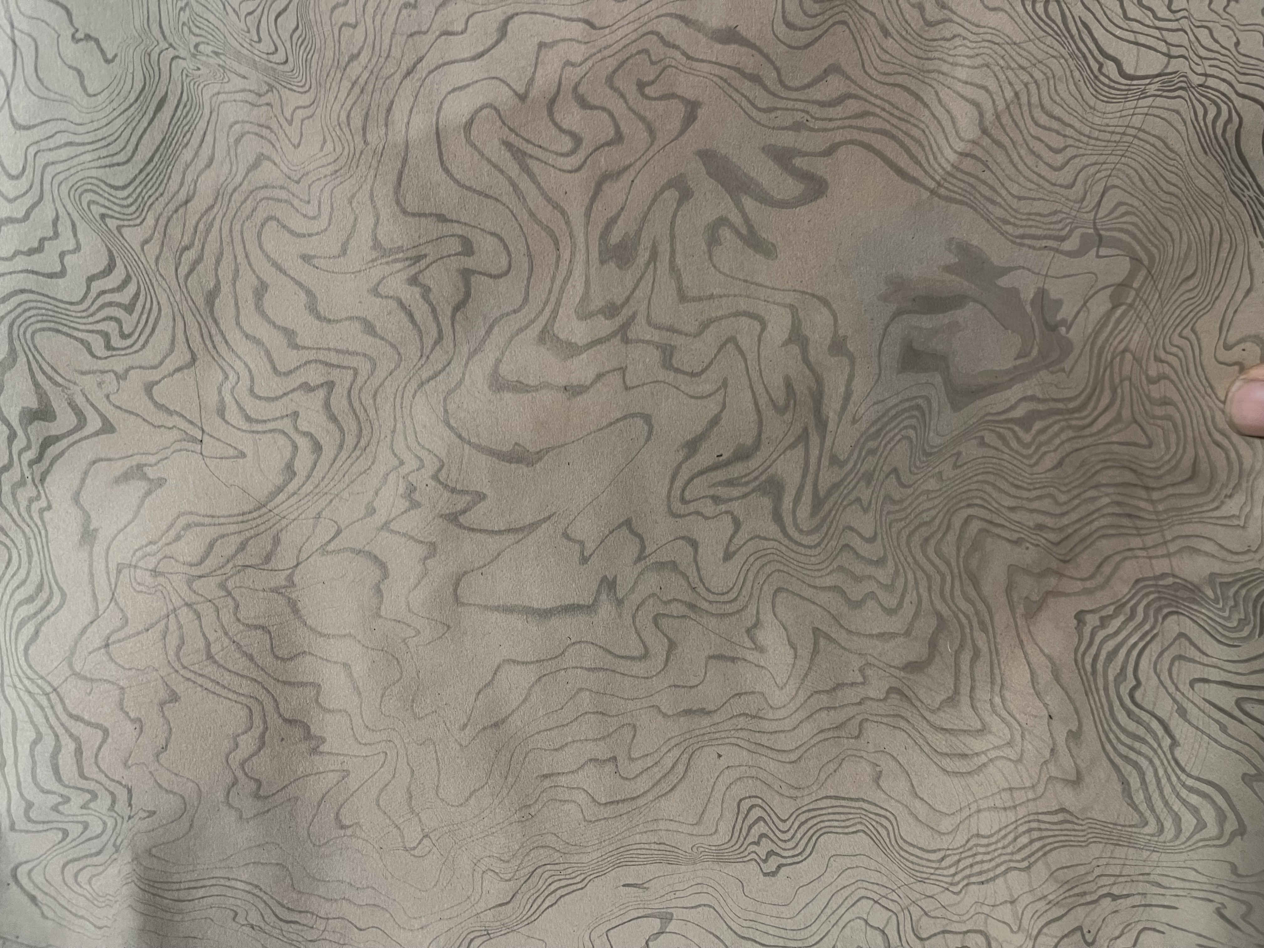 Wood-like patterns made with ink